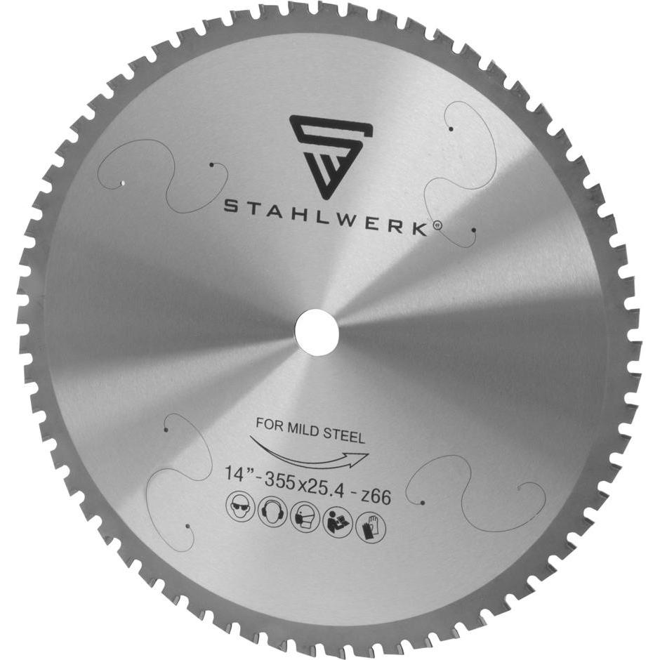 Stahlwerk, Sägeblatt, Kreissägeblatt 355 x 25,4 x 2,2 x 1,8 mit 66 Zähnen Metall-Sägeblatt
