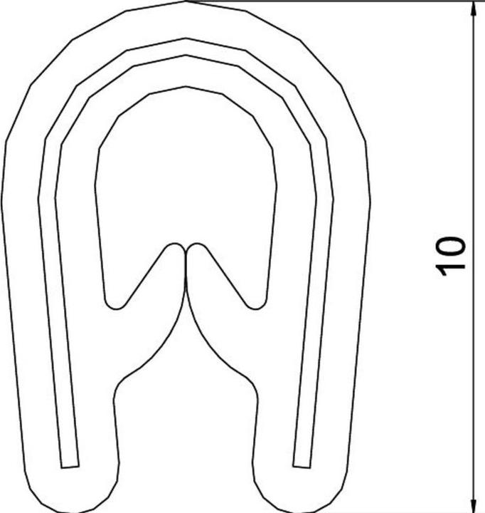 Actual product image OBO Bettermann OBO edge protection tape KSB/2 (Cable hole, 1000 cm)