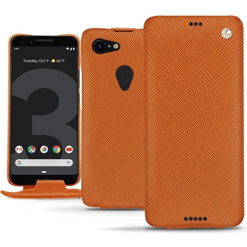 Noreve Lederschutzhülle vertikal (Google Pixel 3 XL), Smartphone Hülle, Orange