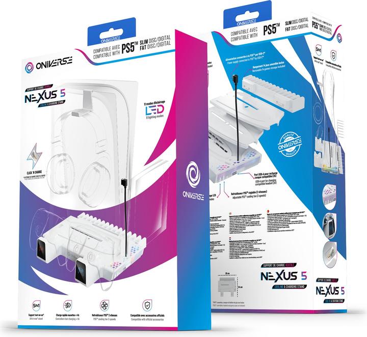 Actual product image Oniverse Nexus 5 Multifunctionele Standaard (PS5/ PS5 Slim) Wit (ONICSMLT-PS5-WHT) (PS5)