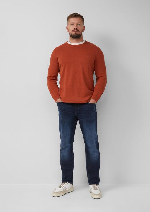 Image du produit s.Oliver Strickpullover Baumwollpullover mit Logo-Stickerei (XXL)