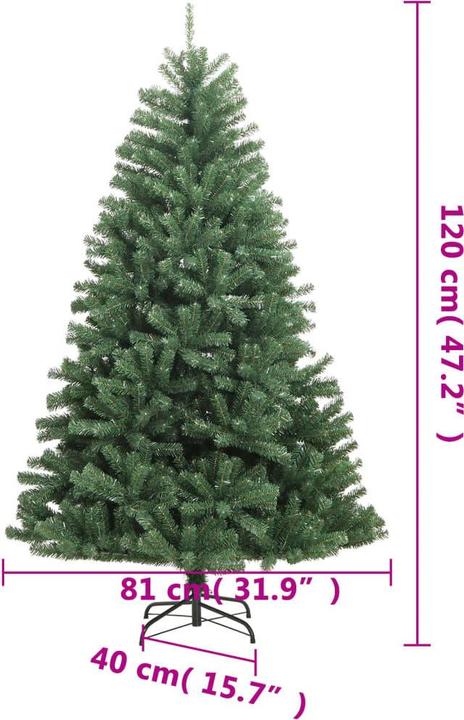 Produktbild vidaXL künstlicher klappbarer Weihnachtsbaum (120 cm)