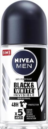 NIVEA Men Invisibleack&White Antiperspirant W Bullet 48H (Roll-on, 50 ml)
