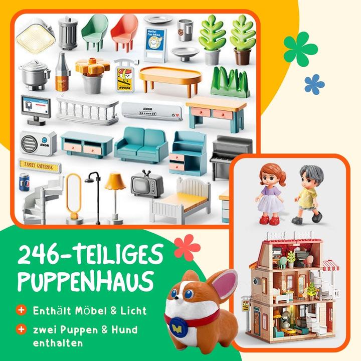 Image du produit Hermex Puppen Haus Spielhaus Möbel Spielzeug Stube Villa Residenz Schloss