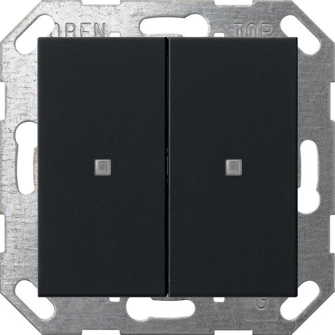 Gira 5173005, Pulsante + Interruttore, Nero