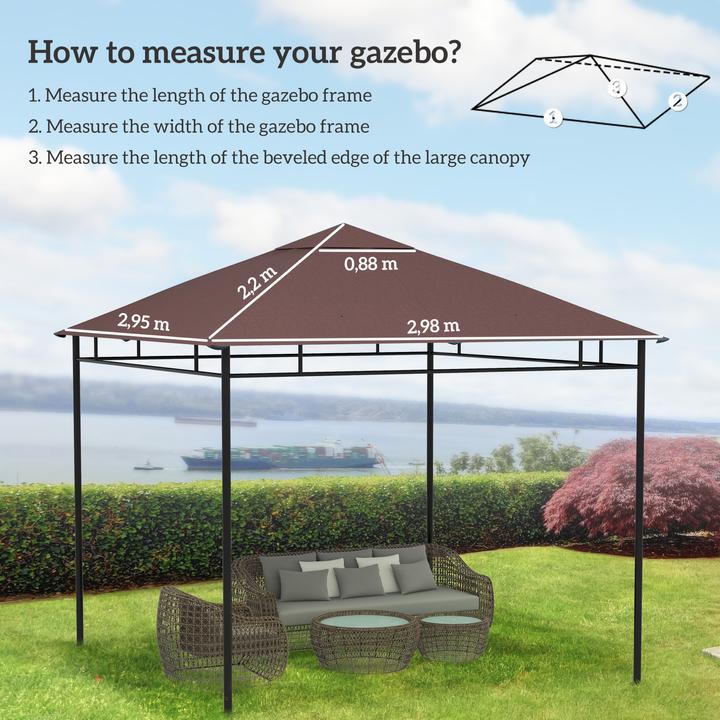 Produktbild Outsunny Ersatzdach für Pavillon (300 cm, 300 cm)