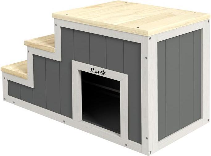 Immagine prodotto Swisshandel24 Scala per cani 2 in 1, scala per gatti con grotta, scala per animali domestici con 3 gradini, rampa (Gatto, Cane, Riflettori, Pieghevole)