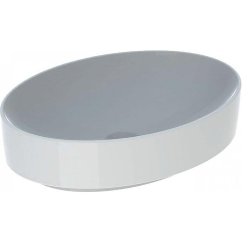 Geberit, Waschbecken, VariForm Aufsatzwaschtisch oval, 550x400mm, ohne Hahnloch, ohne Überlauf (585 mm, 195 mm)