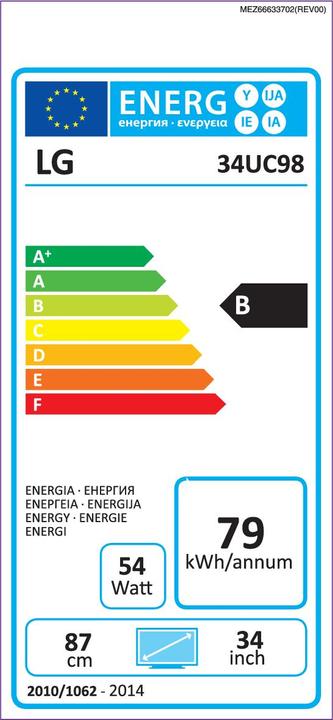 Energie-Label LG 34uc98-W (3440 x 1440 Pixel, 34")