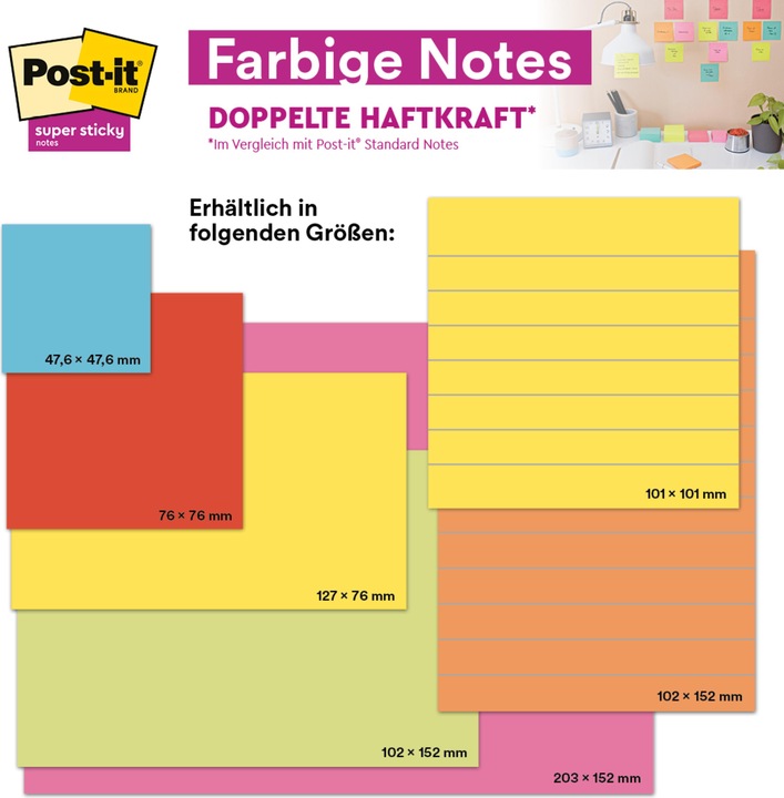 Image du produit Post-it Notes super collantes (12,5 x 20,5 cm)