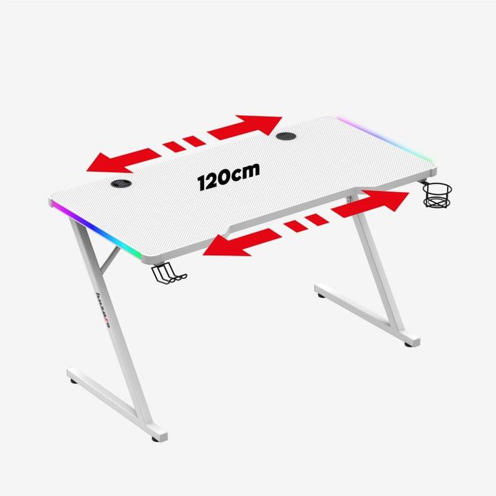 Actual product image Huzaro Biurko gamingowe Hero 2.5 White RGB