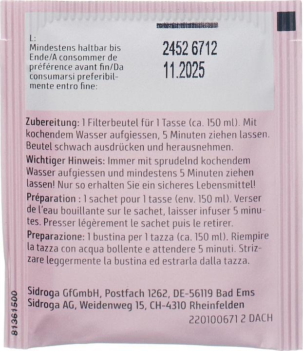 Nährwerte und Zutaten Sidroga Früchte mit Granatapfel Tee Beutel Btl (40 g)