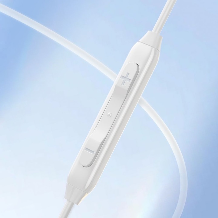Actual product image Joyroom JR-EC05 TYPE-C Series Half In-Ear Wired Earphones-White (Cable)