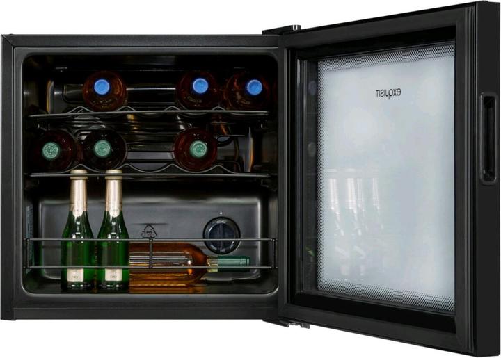 Actual product image Exquisit WS1-12-GTE-030G black, wine cooler (free-standing unit)