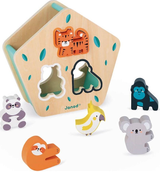 Actual product image Janod Wooden sorting game with animal shapes