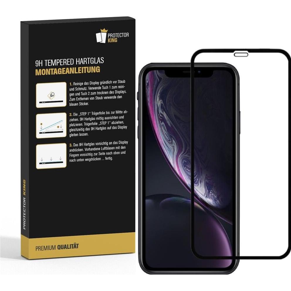 Thumbnail - Protectorking 2x echtes Tempered 9H Panzerhartglas 3D KLAR (2 Stück, Apple iPhone XR), Smartphone Schutzfolie