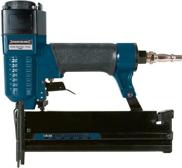Actual product image Silverline - Pneumatic nailer/tacker, 50 mm (Nail gun, Tacker)