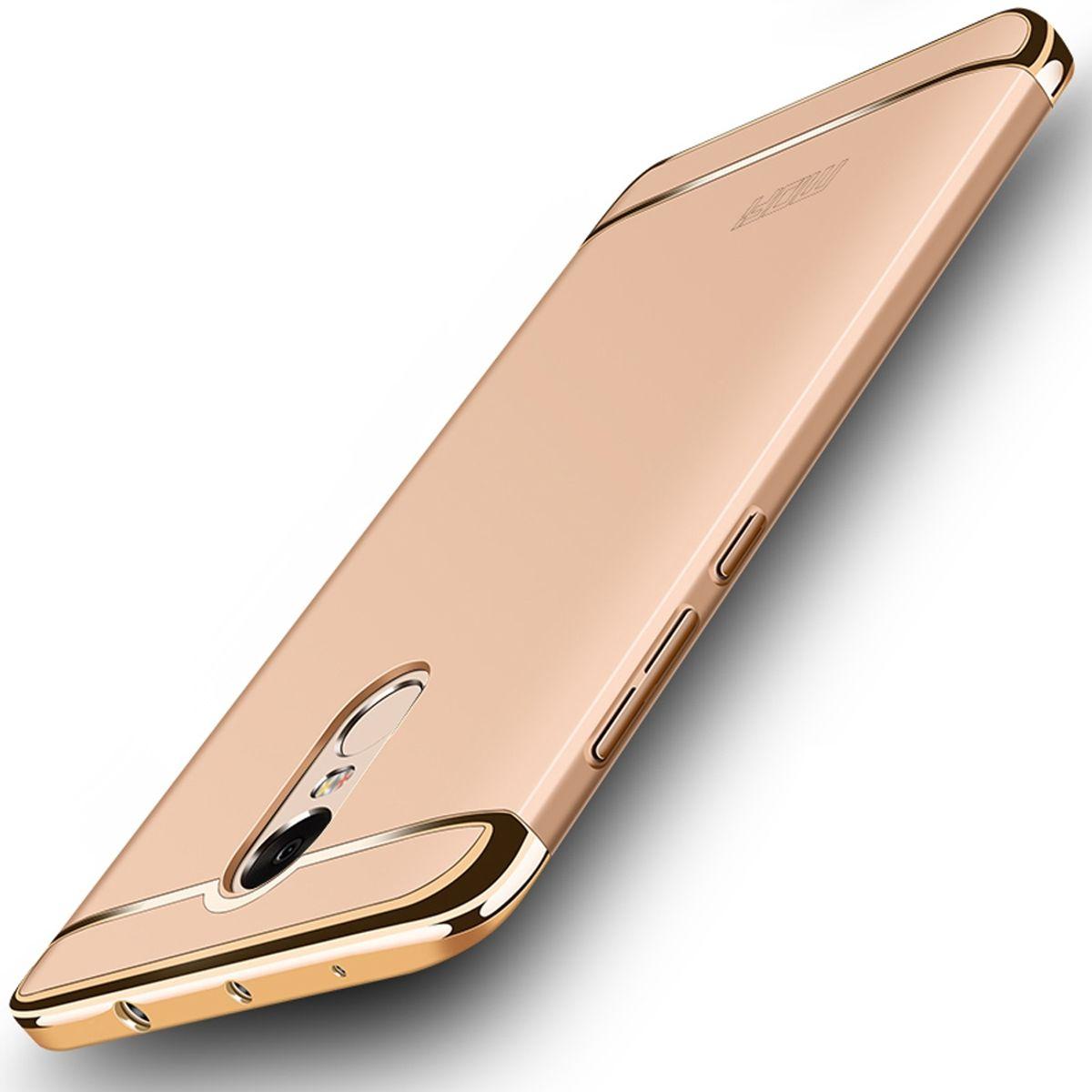 König Design Handy Hülle Schutz Case für Xiaomi Redmi Note 4X Bumper 3 in 1 Cover Chrom Gold (Xiaomi Redmi Note 4X), Sma...