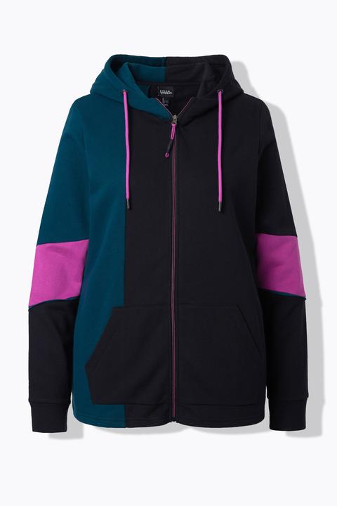Produktbild Ulla Popken Sweatjacke, Colorblocking, Kapuze, Kängurutasche (42, 44)