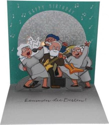 Produktbild Magni Depesche 0011694-028 Pop-up Glückwunschkarte zum Geburtstag, Klappkarte mit Musik, Lichtelementen un (1 Stk.)
