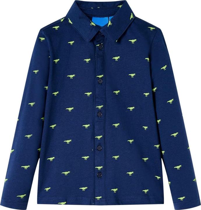 Produktbild vidaXL Kinderhemd Marineblau 140,Material: 100 % Baumwolle,Farbe (140)