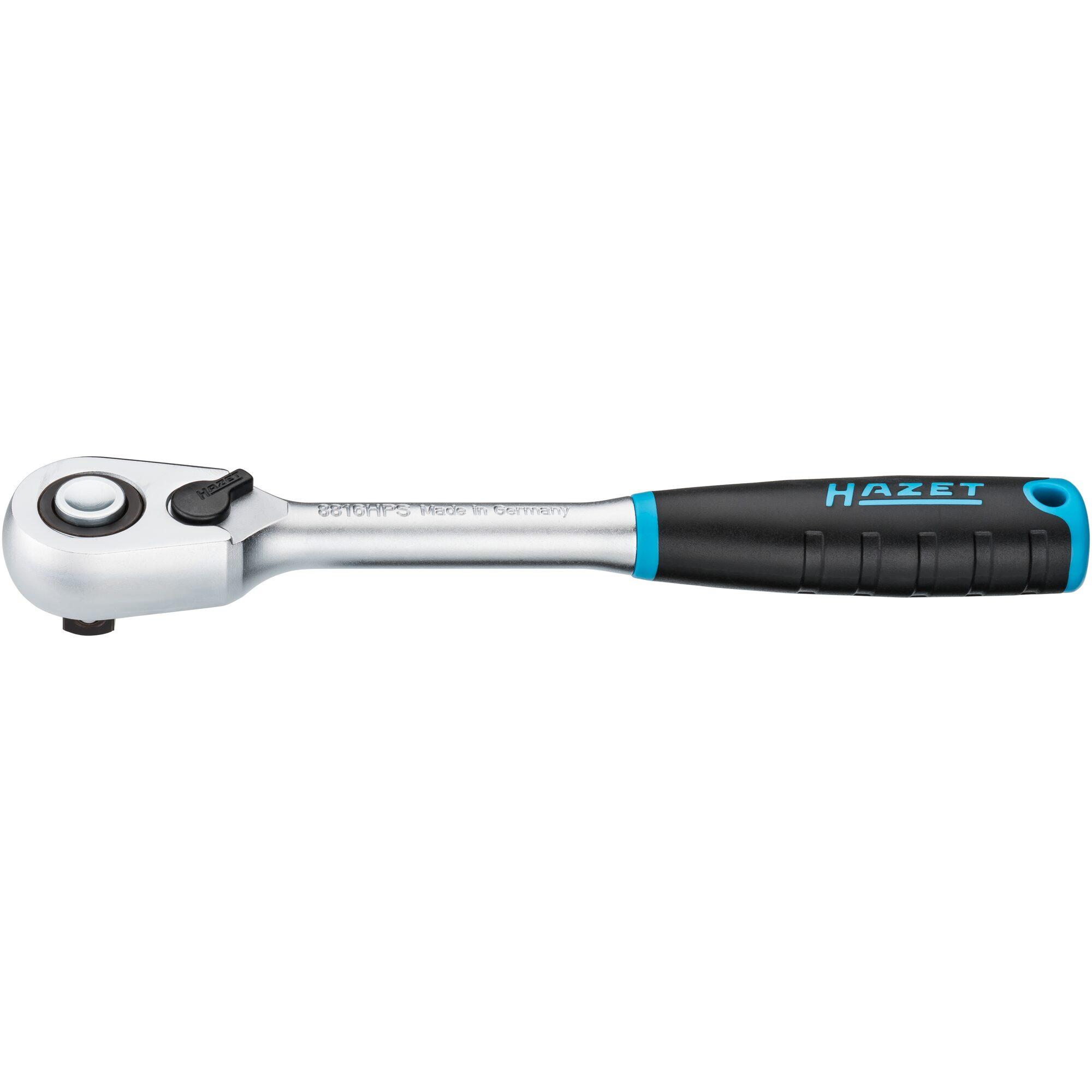 HAZET, Ratsche, HiPer Feinzahn-Umschaltknarre ∙ Sicherheitsverriegelung 8816HPS ∙ Vierkant 10 mm (3/8 Zoll) (3/8")