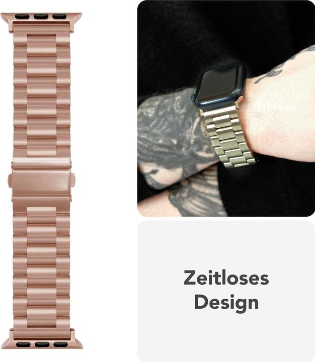 Produktbild Nalia Mova Edelstahl-Armband für Apple Watch, Metallarmband gebürstet - Stabil, Rostfrei & Matt (Edelstahl 316L)