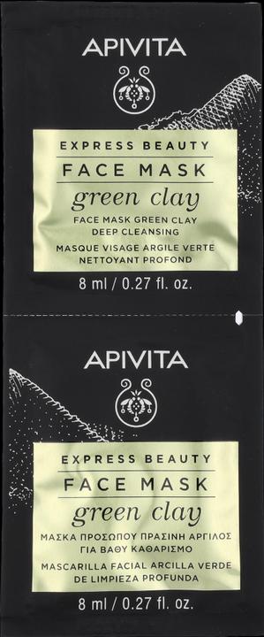 Image du produit Apivita Beauty Express Masque visage purifiant en profondeur à l'argile verte 2x8ml (16 ml)