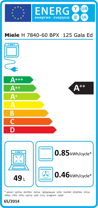 Energy Label Miele H 7840-60 BPX 125 Gala Ed
