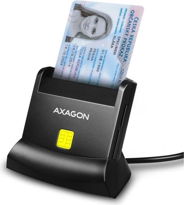 Produktbild Axagon CRE-SM2 USB Smart Card und SD/microSD/SIM Card Reader - USB 2.0 (USB 2.0)