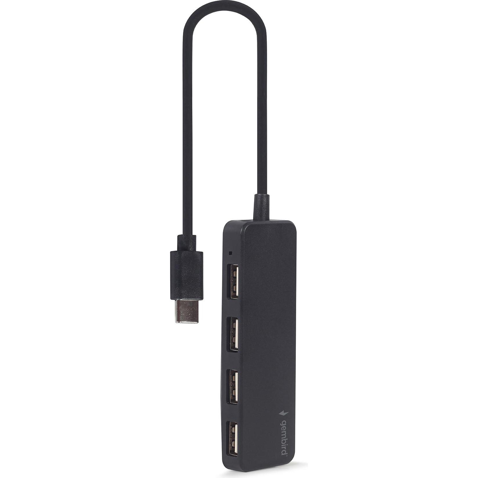 Thumbnail - Gembird UHB-CM-U2P4-01 (USB-C, 4 Ports), Dockingstation + USB Hub, Schwarz