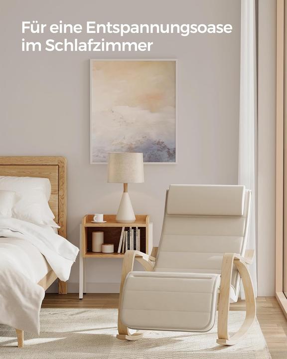 Actual product image Songmics Schaukelstuhl Verstellbar Belastbar Wohnzimmer Beige
