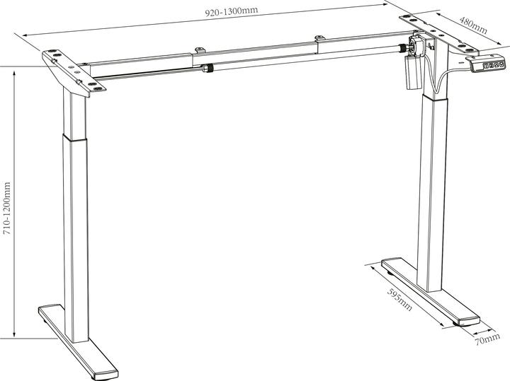 Actual product image VCM Desk adjustable Lona 140x50 sw (140 x 50 cm)