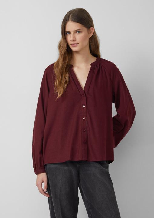 Immagine prodotto s.Oliver Bluse Geraffte Bluse im Relaxed Fit mit durchgehender Knopfleiste (40)