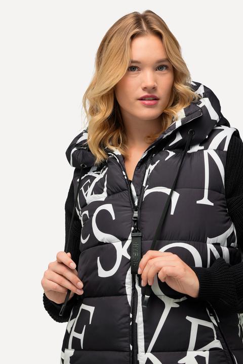 Actual product image Ulla Popken HYPRAR Letter Print Quilted Vest (46, 48)