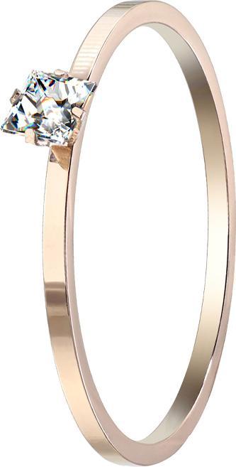 Produktbild Star Piercing Ring rosegold mit viereckigem Kristall (ohne Messing, Chirurgenstahl 316L)