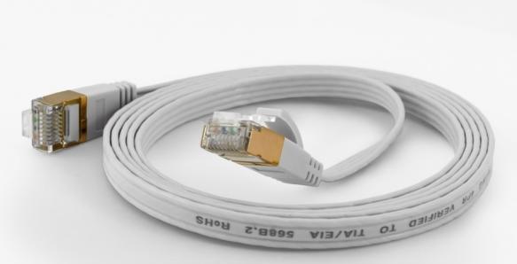 Produktbild Wantec wW Patchkabel CAT6A extraflach FTP weiss 0,10m (F/FTP, CAT6, 0.10 m)