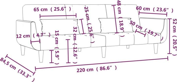 Produktbild vidaXL Schlafsofa (2-Sitzer)
