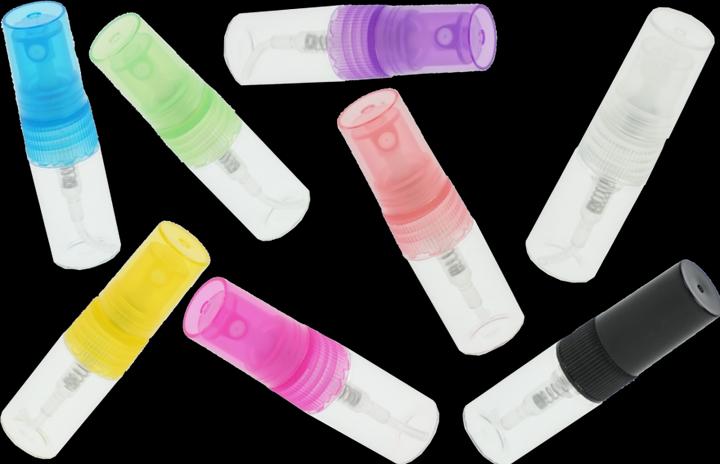 Produktbild 100 Proben-Zerstäuber, 2 ml, sortierte Farben in Allzweck- dose Acryl/Edelstahl (2 ml)