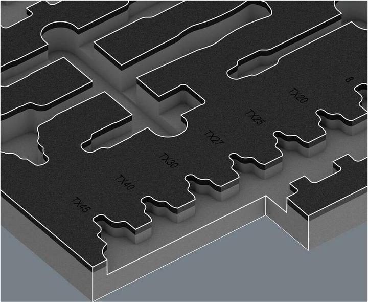 Actual product image Wera Foam insert 8007 B Zyklop VDE Set 1 empty 9826