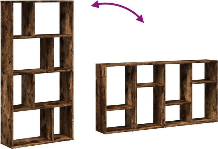 Actual product image vidaXL Bookcase Room divider Standing shelf File shelf Office shelf Smoked oak shelf (60 x 20 x 120 cm)