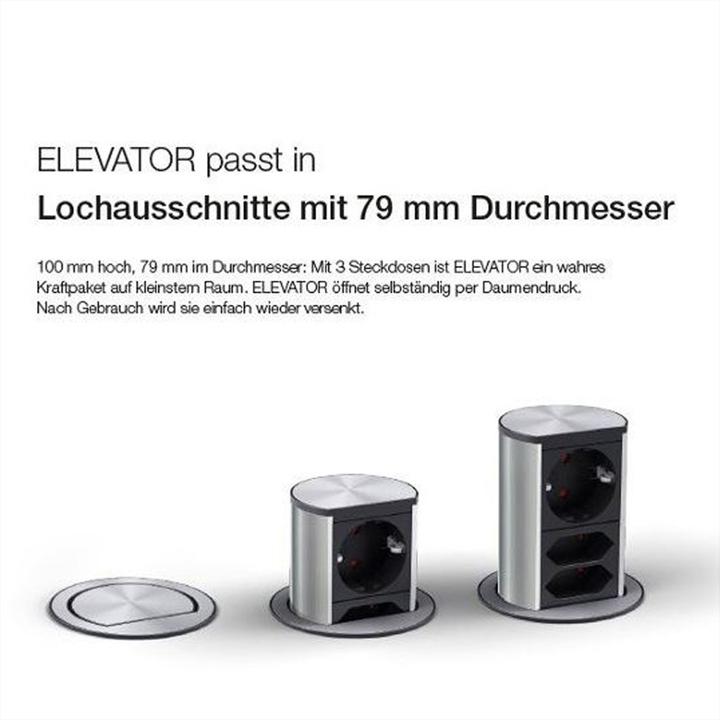Produktbild Bachmann elevator 1x schutzkontakt 1x cat6 1x usb 3.0 edelstahl (1 x, CEE 7/7, 0.50 m)
