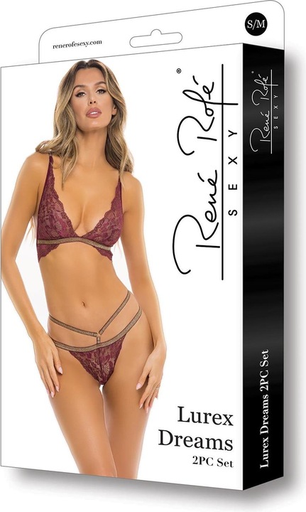 Produktbild René Rofé Lurex Dreams 2teiliges BHSet Burgund (S, M)