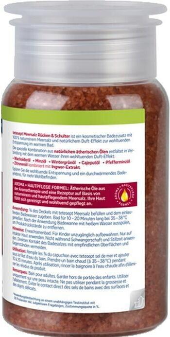 Nutritional values and ingredients Tetesept Sea Back Schu (Bath oil)