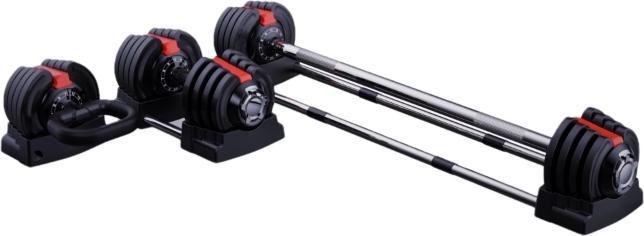 Image du produit Gym Universe 3in1 haltère long réglable + haltère court, kettlebell réglable 1,5 - 18kg
