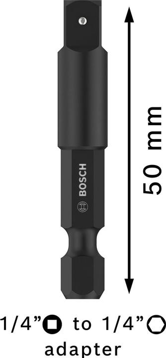 Produktbild Bosch Professional Zubehör PRO Socket Adapter mit Stiftverbindung, 1/4", 50 mm