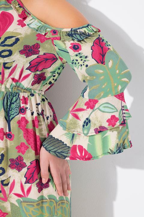 Produktbild Ulla Popken Kleid, A-Linie, Rundhals, schulterfrei, 3/4-Arm (62)