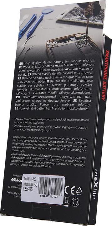 Actual product image Maxlife battery for Nokia 3100 / 3110 Classic / 3650 / E50 / N91 / BL-5C 1300mAh