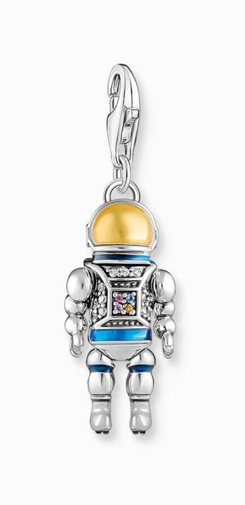 Produktbild Thomas Sabo Charm-Anhänger Astronaut mit bunten Steinen Silber geschwärzt (925er Silber, Emaille, Glasstein, Zirkonia)