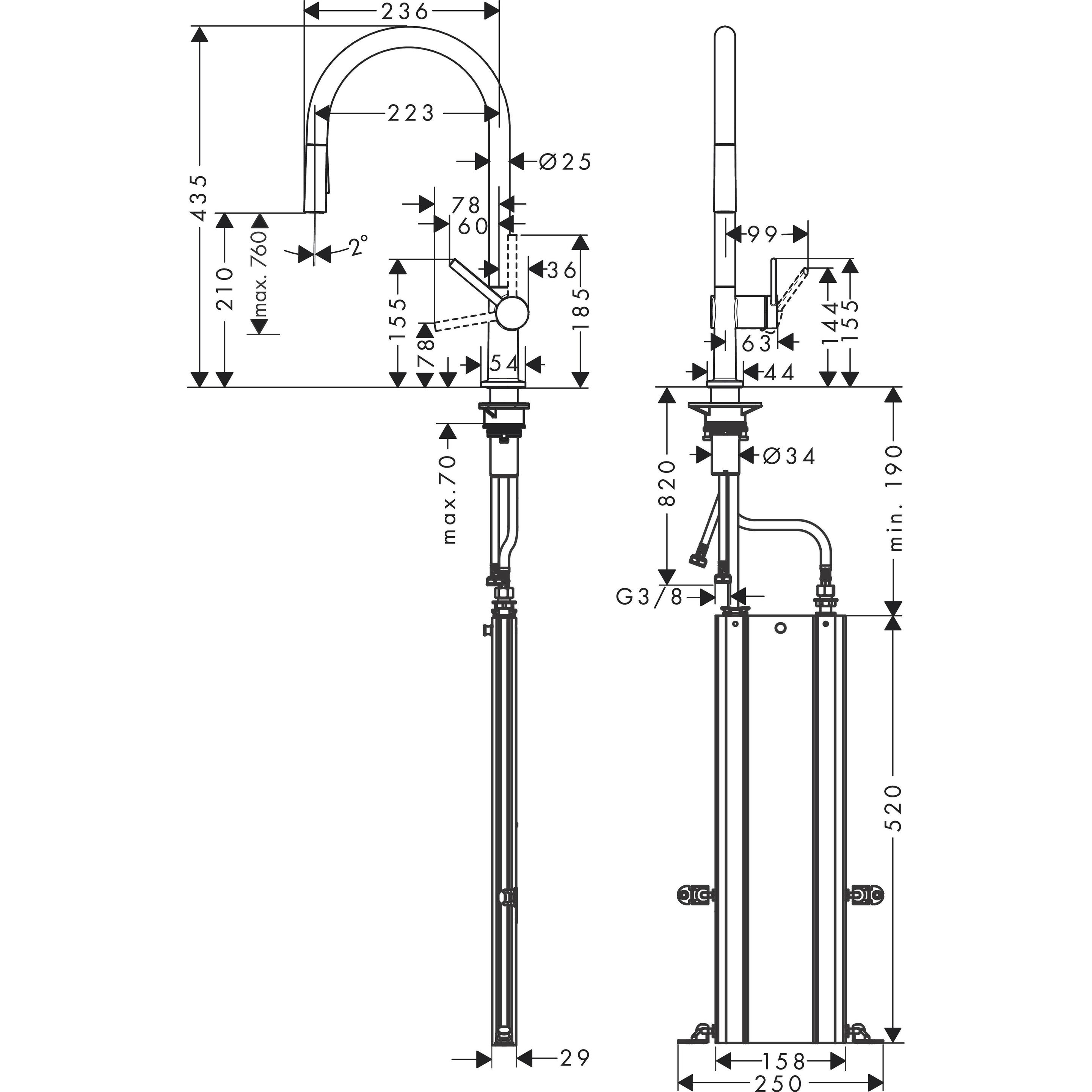 Thumbnail - hansgrohe, Küchenarmatur, Talis M54 Spültischmischer 210 (mattschwarz), mit Ausziehbrause